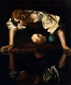 742px-Narcissus-Caravaggio_(1594-96)_edited